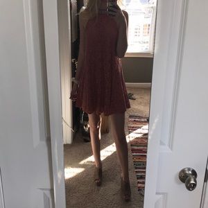 Coral Floral Lace Dress